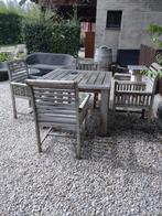 hardhouten tuinset met 4 stoelen, Ophalen, 4 zitplaatsen, Gebruikt, Hardhout