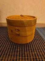 Stoommand van bamboe — 3 niveaus met deksel — Azië, Huis en Inrichting, Ophalen, Gebruikt, Overige materialen, Overige typen