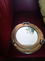 Oude bronzen spiegel van het oceaanschip, 1920, decoratie, Ophalen of Verzenden
