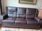 Lederen driezit, Huis en Inrichting, Ophalen, Zo goed als nieuw, Rechte bank, 200 tot 250 cm