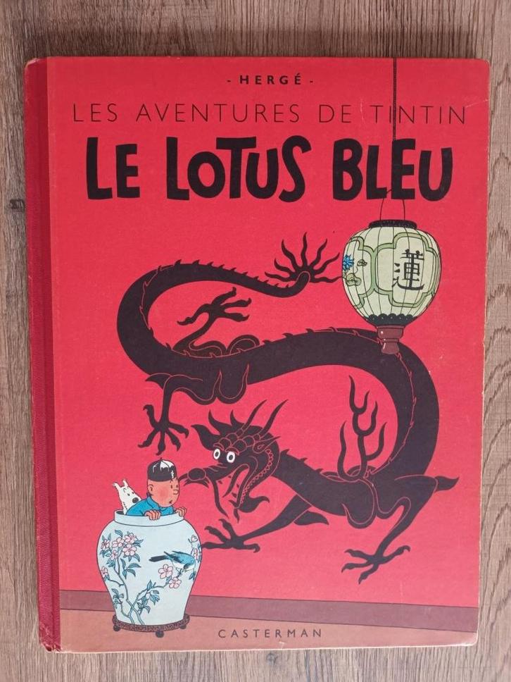 tintin  Le Lotus Bleu 1947, Boeken, Stripverhalen, Gelezen, Eén stripboek, Verzenden
