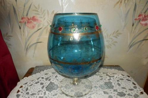 (57) -vase bleu perlé, Huis en Inrichting, Woonaccessoires | Vazen, Zo goed als nieuw, Blauw, Minder dan 50 cm, Glas, Ophalen of Verzenden