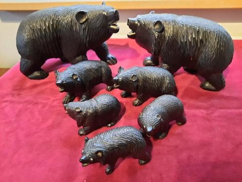 Berenfamilie (zwarte woud), Antiek en Kunst, Kunst | Beelden en Houtsnijwerken, Ophalen of Verzenden