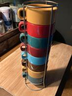 8 tasses espresso et support, Ophalen, Zo goed als nieuw