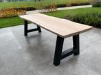 Unieke boomstamtafel beuk 250 cm nieuw, Huis en Inrichting, Tafels | Eettafels, Vijf personen of meer, Metaal, Rechthoekig, Nieuw