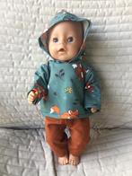 175. Babyborn: Nieuwe hoodie met vosjes + bruine broek, Ophalen of Verzenden, Nieuw, Babypop