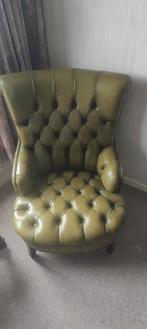 Vintage Chesterfield groen, Huis en Inrichting, Fauteuils, Ophalen