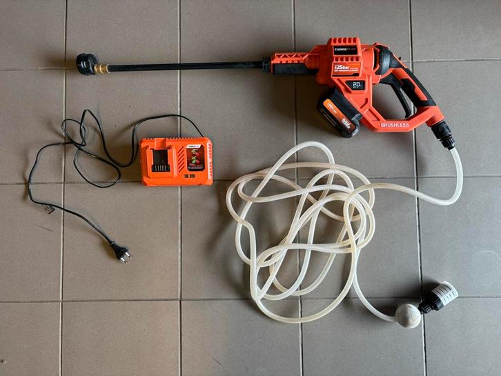 PowerPlus Dual power Accu Hogedrukreiniger, Tuin en Terras, Hogedrukreinigers, Zo goed als nieuw, Accu, Ophalen