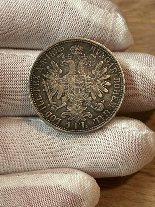 Zilveren munt - 1 florijn 1885, Postzegels en Munten, Munten | Europa | Niet-Euromunten, Oostenrijk, Ophalen of Verzenden