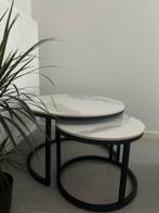 2-delige bijzettafel marmer, Huis en Inrichting, Overige materialen, Rond, Nieuw, Ophalen