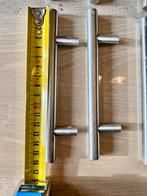 16 Poignées de porte de meubles en inox, Enlèvement, Comme neuf, Inox