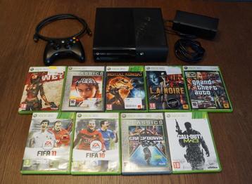 Microsoft XBOX 360 E 250GB console + 9 games beschikbaar voor biedingen
