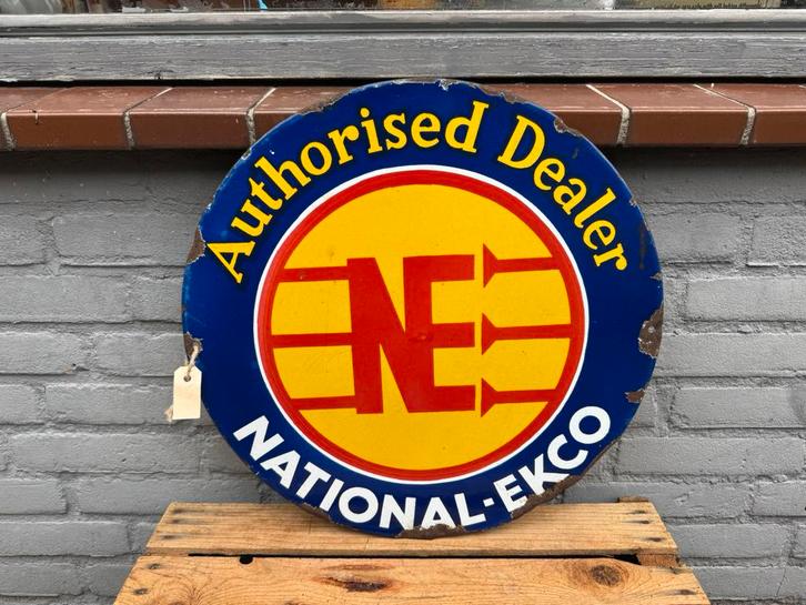 National Ekco emaille reclamebord, Antiek en Kunst, Antiek | Email, Ophalen of Verzenden