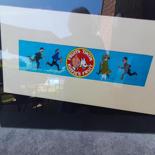 KUIFJE : reclame voor FRUITS TINTIN / VRUCHTEN KUIFJE, Verzamelen, Stripfiguren, Zo goed als nieuw, Plaatje, Poster of Sticker