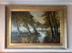 Olieverfschilderij Moeras, gesigneerd Emil Lüning met lijst, Antiek en Kunst, Ophalen
