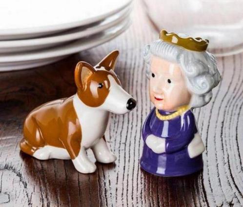 Coffret Queen Elizabeth & Corgi Pepper + Sel & Pepper, Collections, Maisons royales & Noblesse, Neuf, Service, Enlèvement ou Envoi