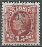 Suède 1891/1913 - Yvert 44a - Roi Oscar II - 15 heures (ST), Envoi, Suède, Affranchi