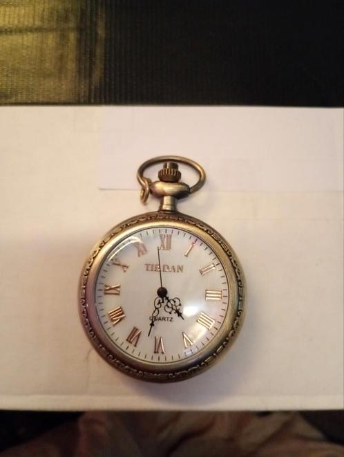BRONZEN HEREN ZAKHORLOGE " THE DAN " IN MINT CONDITION, Handtassen en Accessoires, Horloges | Antiek, Zakhorloge, Overige merken