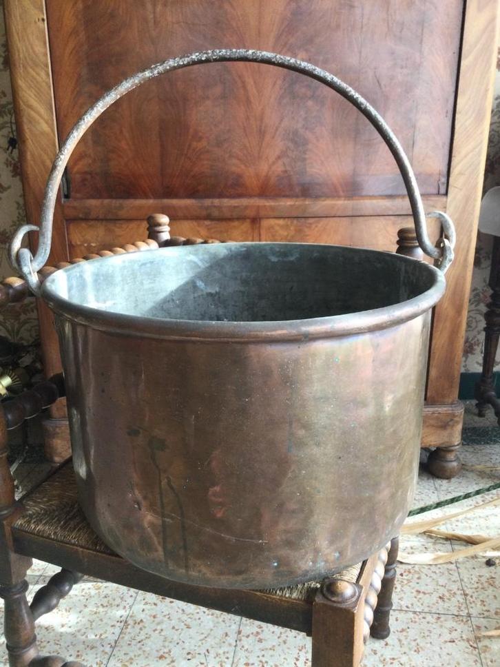 Ancien chaudron en cuivre, Antiek en Kunst, Antiek | Brons en Koper, Koper, Ophalen of Verzenden