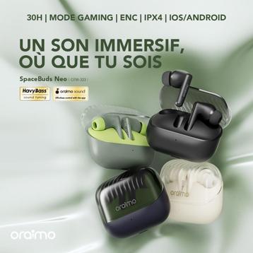 oraimo SpaceBuds Neo Bluetooth 5.4 koptelefoon, 30 uur auton beschikbaar voor biedingen