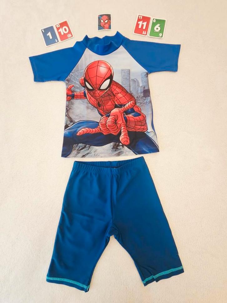 Spiderman zwemset (zwemshirt 110-116 + zwembroek 98-104), Kinderen en Baby's, Kinderkleding | Kinder-zwemkleding, Gebruikt, Zwembroek