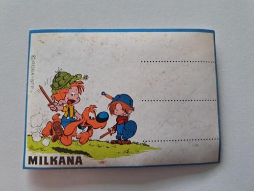 Vintage Sticker - Milkana - Bollie & Billie - Zwaardvechten, Verzamelen, Stickers, Zo goed als nieuw, Strip of Tekenfilm, Ophalen of Verzenden