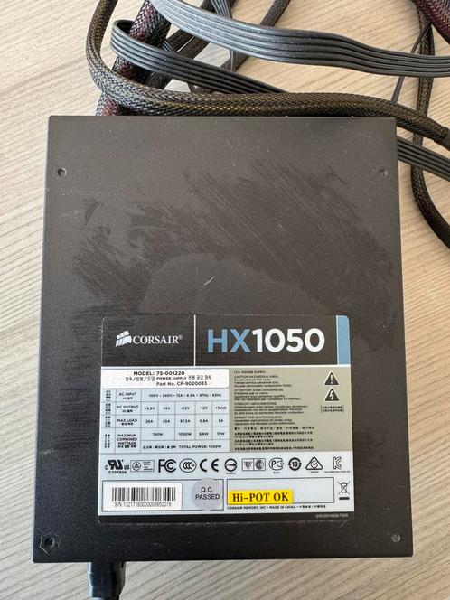 Corsair HX1050 – 1050W voeding – 80+ Silver, Computers en Software, Interne voedingen, Zo goed als nieuw, Ophalen