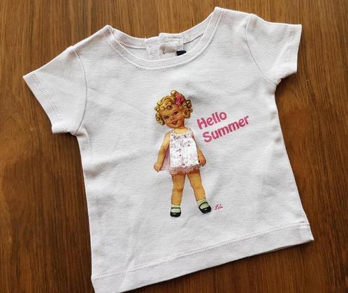 LILI GAUFRETTE - T-shirt rose "Hello summer" - T.9 mois, Kinderen en Baby's, Babykleding | Maat 68, Gebruikt, Meisje, Shirtje of Longsleeve