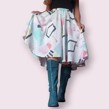Jaren 50 stijl pastel swing cirkel rok recycled mt 36 38 beschikbaar voor biedingen
