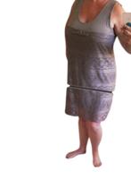 Stretchy jurk met kant 44/46 XXL/XXXL, Kleding | Dames, Grote Maten, Bruin, Verzenden, Jurk, Zo goed als nieuw