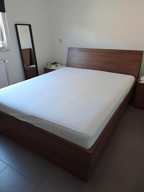Tweepersoonsbed (IKEA) 160 x 200, Huis en Inrichting, Slaapkamer | Bedden, Gebruikt, Tweepersoons, 160 cm, 200 cm, Hout, Bruin