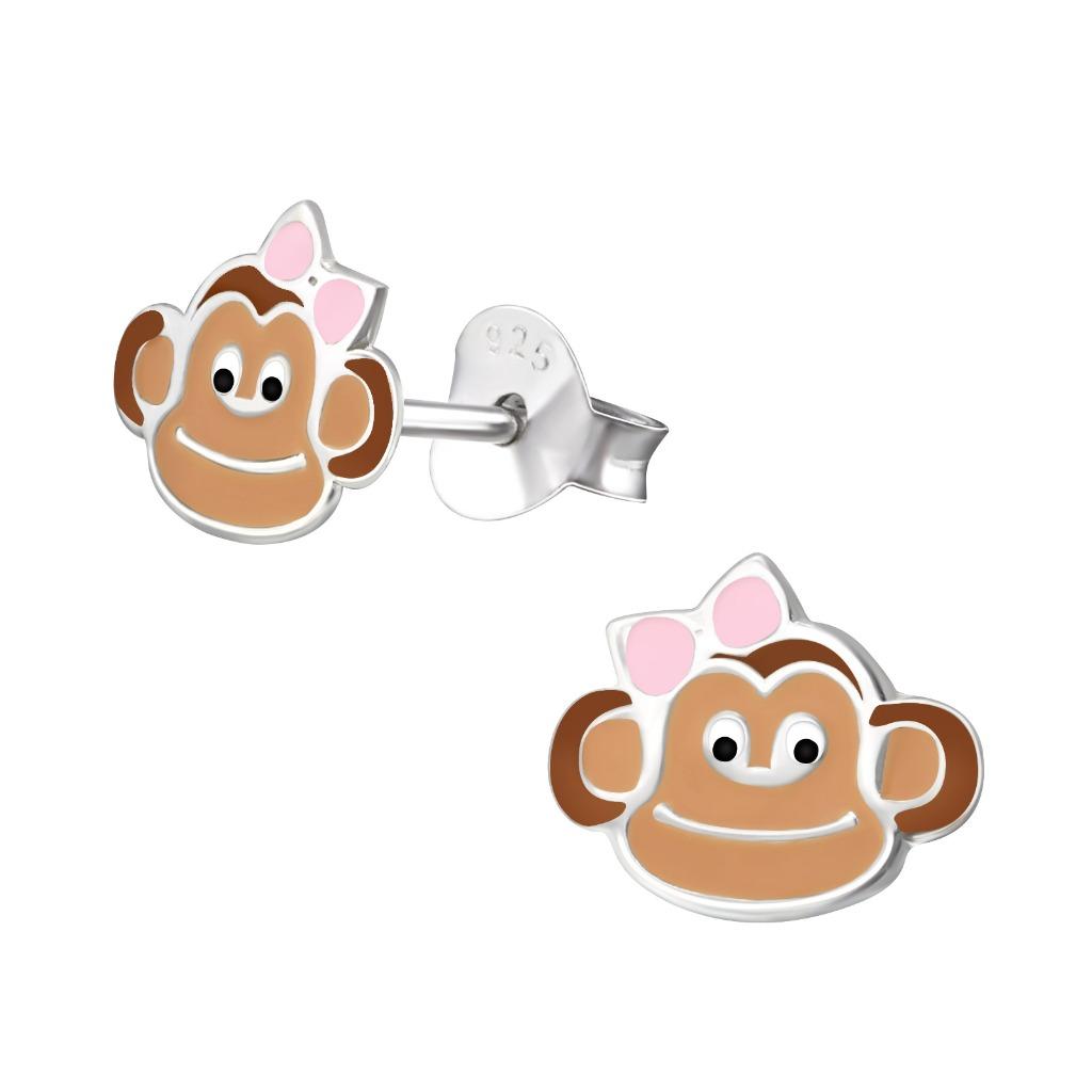 Boucles d'oreilles Monkey en argent sterling 925 pour enfant, Enlèvement ou Envoi, Neuf, Boucles d'oreilles