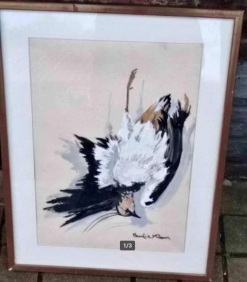 Gouache nature morte à l oiseau signe Paul Georges Klein, Antiquités & Art, Art | Peinture | Classique, Enlèvement ou Envoi