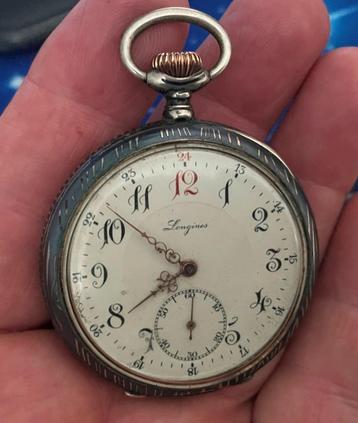 LONGINES verzilverd zakhorloge als nieuw beschikbaar voor biedingen