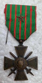 Medaille, Franse Croix de Guerre, Versie 1914-18 mt STER, Ophalen of Verzenden, Landmacht, Lintje, Medaille of Wings