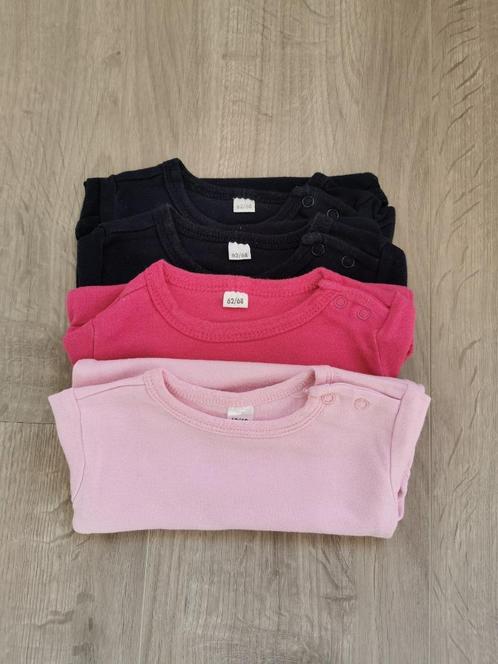 4x body lange mouwen - maat 62/68, Kinderen en Baby's, Babykleding | Maat 62, Gebruikt, Meisje, Nacht- of Onderkleding, Ophalen of Verzenden