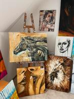Vrij groot schilderij paarden Mk Art, Ophalen