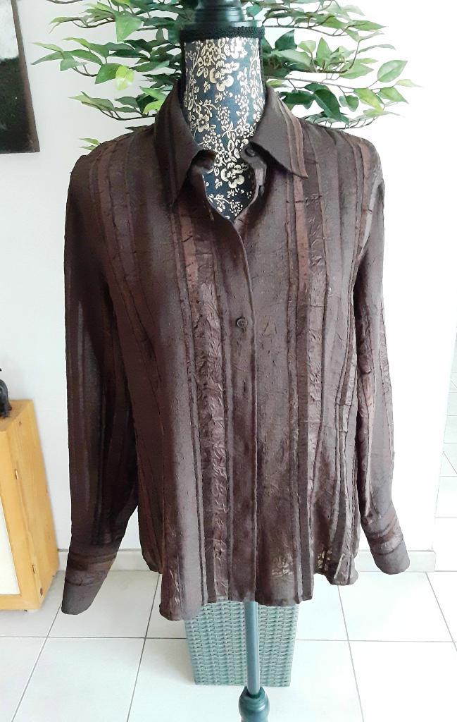 Chemisier pour les fêtes, neuf, taille 42, Kleding | Dames, Blouses en Tunieken, Nieuw, Maat 42/44 (L), Bruin, Ophalen of Verzenden