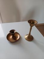 Vintage kleine messing kandelaars, Antiek en Kunst, Antiek | Kandelaars, Ophalen of Verzenden, Overige materialen