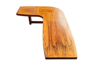 Zeer exclusieve vintage palissander L-vorm salontafel 70's  beschikbaar voor biedingen