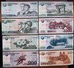 8 specimen biljetten Noord-Korea, Postzegels en Munten, Ophalen of Verzenden