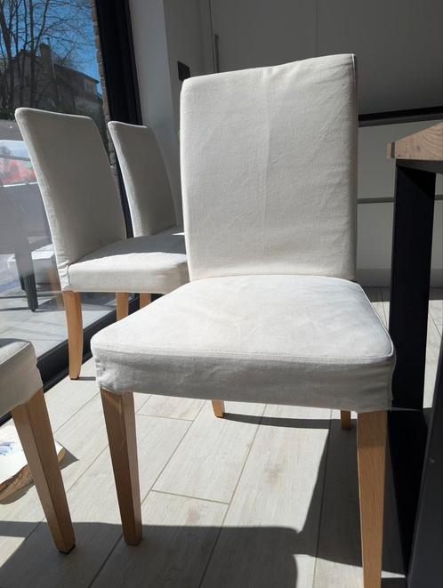 Set van 6 witte IKEA Henriksdal stoelen - tegen lage prijzen, Huis en Inrichting, Stoelen, Gebruikt, Vijf, Zes of meer stoelen