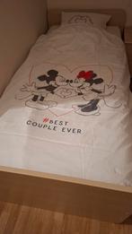 1 pers Dekbedovertrek micky en minnie mouse en hoeslaken, Garçon ou Fille, Enlèvement ou Envoi, Housse de couette, Comme neuf