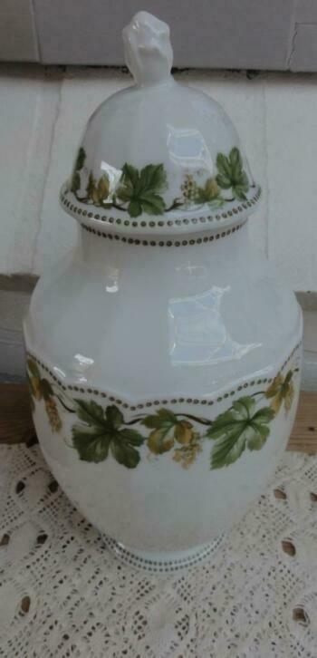 SALE porseleinen vaas / pot / kruik / urn , druiven ranken, Antiek en Kunst, Curiosa en Brocante, Ophalen of Verzenden