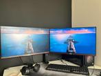 2 AOC 24G2SU Gaming Monitors + Dubbele Monitorarm, Computers en Software, HD, In hoogte verstelbaar, VA, AOC