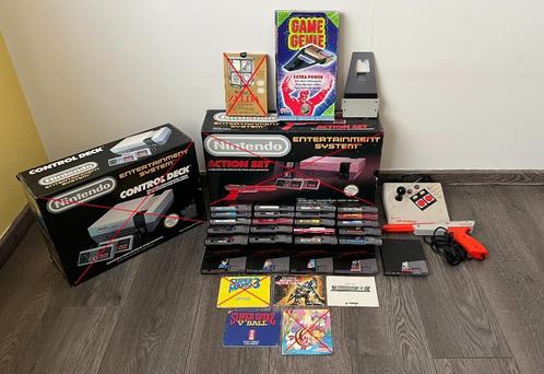 Nintendo NES - 12 Games + Accessoires, Games en Spelcomputers, Spelcomputers | Nintendo NES, Gebruikt, Met 3 controllers of meer