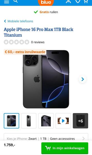 Iphone 16 PRO MAX 1TB NIEUW, Enlèvement, Neuf