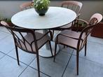 Set van 4 identieke tuinstoelen (roestbruin), Tuin en Terras, Tuinstoelen, Ophalen, Gebruikt, Overige materialen, Stapelbaar