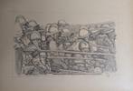 Grafisch werk “En terug de strijd in…”, Antiek en Kunst, Kunst | Schilderijen | Modern, Verzenden