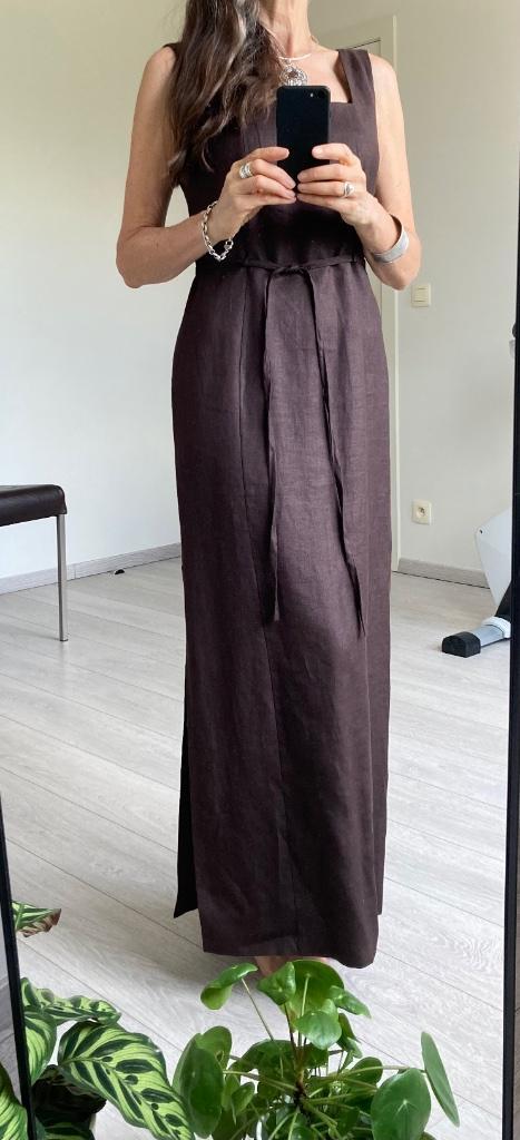 Robe longue en lin couleur chocolat - taille 38, Vêtements | Femmes, Robes, Comme neuf, Taille 38/40 (M), Brun, Sous le genou